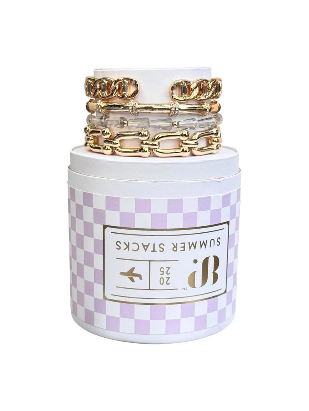 Bomb Party Summer Stacks "She Shocks The Crowd" ST43291 on Yellow Gold